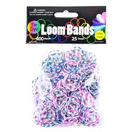 Midwest Design Imports Loom Bands Plum Blossom Tie Dye, Includes 400 Bands and 25 Clasps