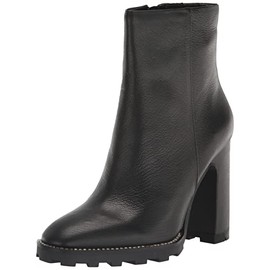 KARL LAGERFELD PARIS Women's Peppy Lug-Sole Zip-up Fashion Boot, Black, 9.5