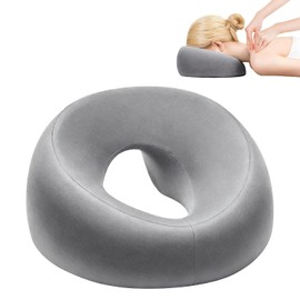 Massage Headrest for the Bed, Face Down Pillow, Ergonomic Massage Face Pillow Face Cushion for Beauty Salon Spa School Home and Office(Gray)
