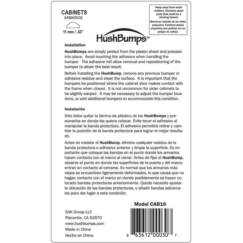HushBumps Ultra-Quiet Gel Bumpers 3-Pack. Perfect for Cabinets & Drawers.