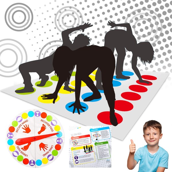 GUBOOM Twister Game for Children, Floor Game with Play Mat, Party Game for Families, Children's Birthday Fun Games Toy, Skill Game for Boys and Girls from 6 Years