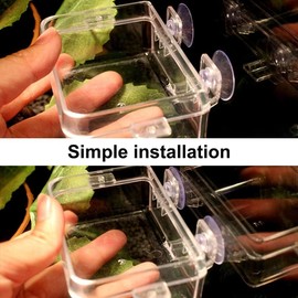 Escape Proof Reptile Feeding Box, 1Pc Anti-Escape Bowls Transparent Reptile Water Bowl with Suction Cup,Anti-Escape Worm Water Dish with Suction Cup