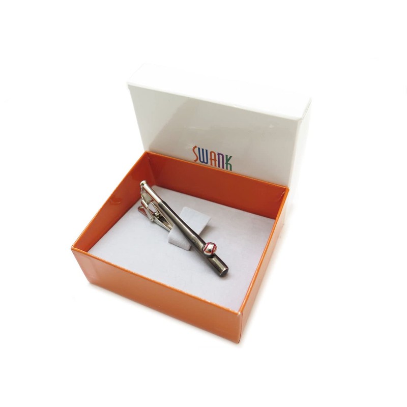 SWANK Baseball Bat & Ball Tie Bar (Black) Tie Clip