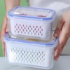 2 Pack Fruit Storage Containers for Fridge with Removable Drain