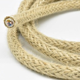 5 m Natural Jute Cable EF 3 x 0.75 mm² H03VV-F 3G Vintage Power Cable Textile Cable Lamp Cable Braided