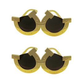 Beistle 2 Piece Plastic Horseshoe Party Glasses for Western Theme Photo Booth Props and Derby Day Costume Accessory Favors, Celebrating with You Since 1900, One Size, Gold/Black