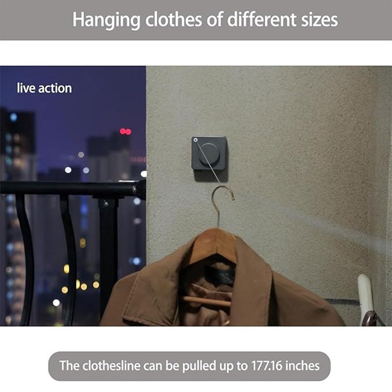AIMALL Retractable Clothesline, 3.54in Invisible Wall Mounted Double Rope Dryer,