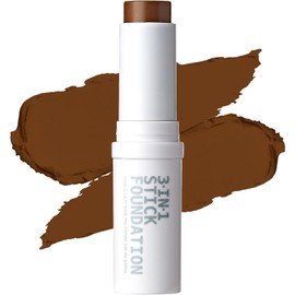Ruby Kisses Base De Maquillaje En Barra 3 En 1 De Cobertura Total Natural. Fácil De Aplicar, Hidratante, Ligera Y De Larga Duración. Corrector Y Contorno En Barra Para Maquillaje Facial (Castaño).