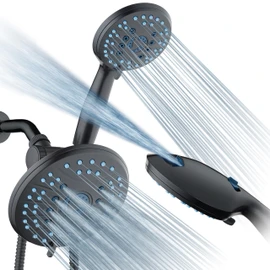 Hotel Spa AquaCare As-Seen-On-TV High Pressure 50-mode Rain & Handheld 3-way Shower Head Combo - Anti-clog Nozzles/Tub, Tile & Pet Power Wash/Extra Long 6 ft. Stainless Steel Hose/ORB Bronze Finish