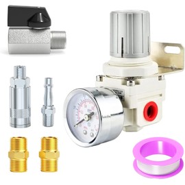 TAILONZ PNEUMATIC Air-Compressor Accessories 1/4 Inch BSP Pressure Regulator for Compressed Air Systems AR2000 Adjust 0 to 1 MPA