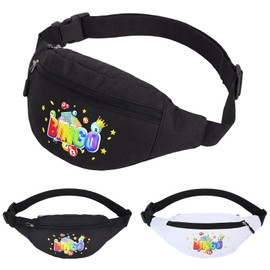 Tallew 2 Pcs Bingo Themed Fanny Pack for Women Men, Bingo Dice Game Lover Gifts, Oxford Cloth Waterproof Waist Bag, Travel Zipper Pouch for Casino Players