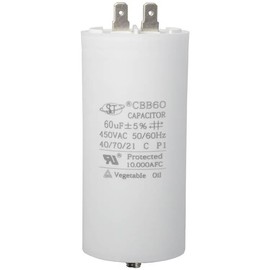 CBB60 Run Capacitor 450V AC Double Insert 50/60Hz for Air Compressor and Water Pump Motor (60uF)