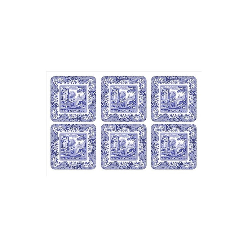 Spode Blue Italian Coasters, Set of 6