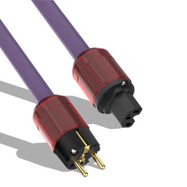 YuanYong Audiophile Audio Power Cable HiFi Power Cable 12AWG 7N OCC 24K Gold-Plated 2-Hole Plug and IEC320-C15 Socket 125V/15A for Speakers, Amplifiers, Subwoofer, Home Cinema (2 m / 6.6 ft)