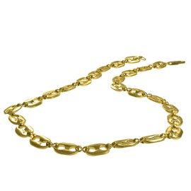 uGems 24K GP Anchor 14mm x 10mm Deisgner Chain 20 mils Gold Plated 19"