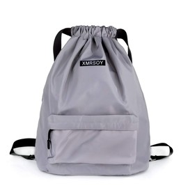 XMRSOY Mochila de gimnasio con cordón resistente al agua, nailon, bolsa de cinch grande, Suave, 7, Large