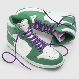 Miscly Oval Athletic Shoe Laces, Multiple Lengths and Colors Available (Purple, 45" (114 cm))