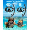 Greatever Dry Snorkel Set,Panoramic Wide View,Anti-Fog Scuba Diving Mask,Professional Snorkeling
