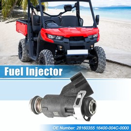 X AUTOHAUX UTV ATV Fuel Injector with Mount Bracket for HiSun EFI 450 500 550 for Massimo TSC YS 28160355 16400-004C-0000 for Coleman Tractor Supply UTV 2 Hole Fuel Spray Nozzle