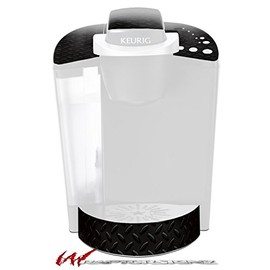 WraptorSkinz Decal Style Vinyl Skin compatible with Keurig K40 Elite Coffee Makers Diamond Plate Metal 02 Black (COFFEE MAKER NOT INCLUDED)