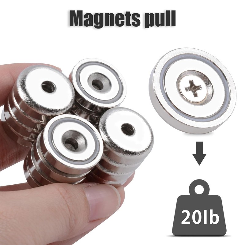 Magnetic Mount with Countersink Hole - 25 pcs, Neodymium Magnets