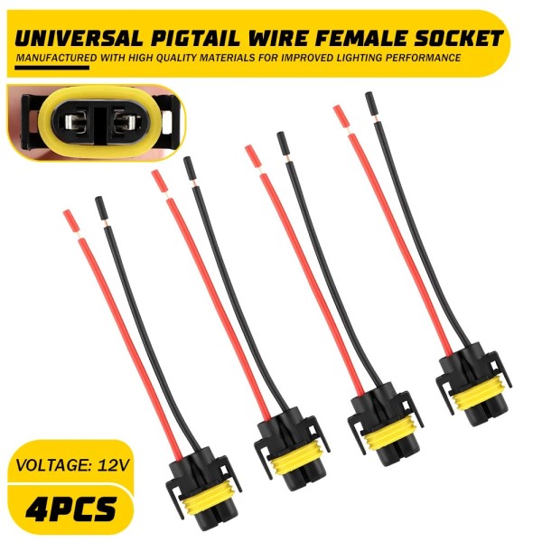 Unbranded 4x H11 H8 Headlight Fog Lights Extension Wiring Harness