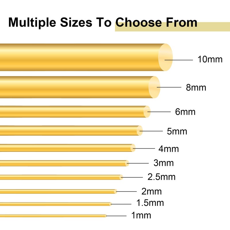 6 mm Brass Rods, iMeistek 350 mm Length Brass Solid