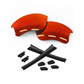 Forobb 1.8MM Polarized Replacement Lenses & Rubber Kits for Oakley Flak 2.0 XL OO9188 Sunglasses - Torch Red - Polycarbonate Polarized