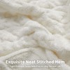 Plush Cable Knit Throw Blanket 50x60, White, Cozy Home Accent