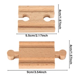 8PCS Wooden Train Track Set, Train Railway Connectors Adapters Sets, Wood Educational Toy Trains Track Male-Male Female-Female Expansion Packs Accessories for Children's Kids Make Woods Railway