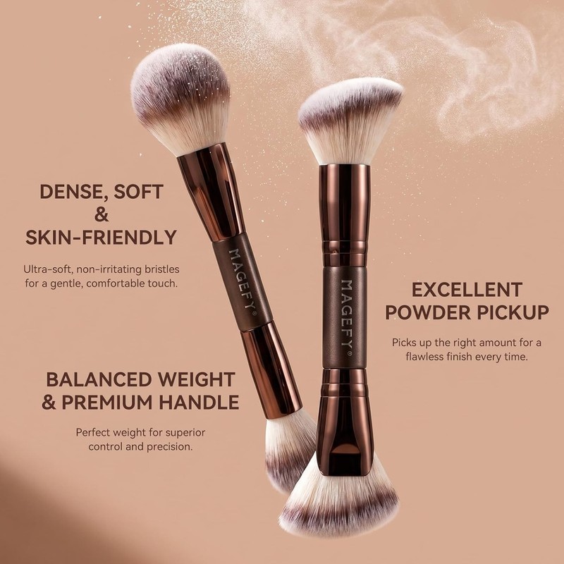MAGEFY 2 Piezas Brochas de Maquillaje de Doble Punta, Set