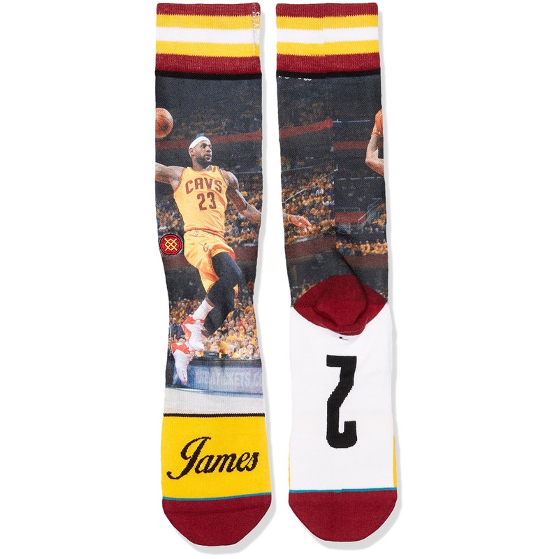 Stance King James Crew Calcetines para hombre, Amarillo, Sock Size:10-13/Shoe