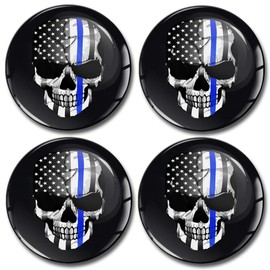 SkinoEu 4 x 60 mm Car Sticker for Hub Caps Hub Caps Hub Caps Wheel Hub Cover Wheel Sticker 60 mm USA Flag Skull A 9960