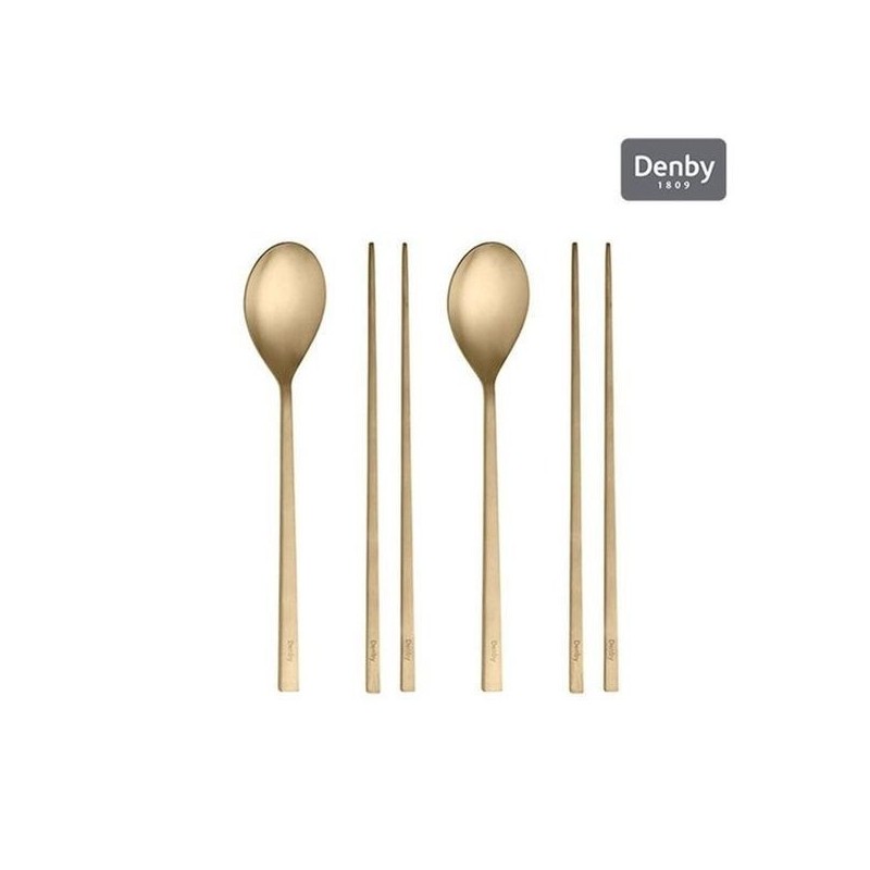 Denby Cutlery Korean Tableware 2-Person 6-Piece Set (Linear Matte 2-Piece