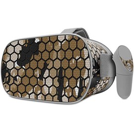 Decal Style Skin Wrap Compatible with Oculus Go Headset - HEX Mesh Camo 01 Tan (Oculus NOT Included)
