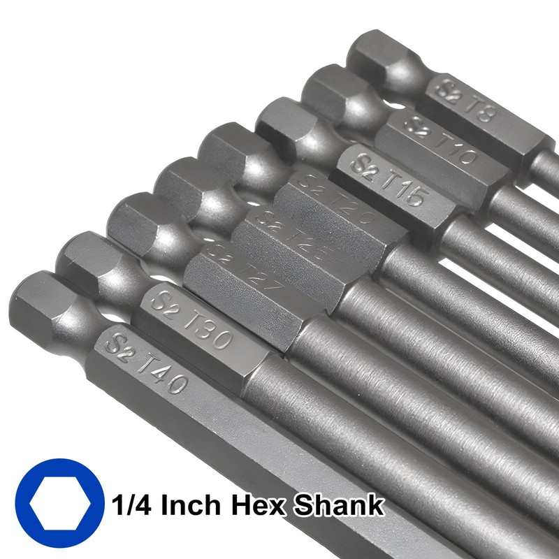 8PCS 200 mm/7.9" Long Torx Head Screwdriver Bit Set Magnetic