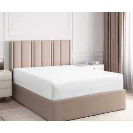 Saferay Green Premium Hotel Quality 800 Thread Count 100% Organic Cotton 1 Fitted Sheet Only, Soft Wrinkle Free Sheet Extra Deep Pockets Fits 12" to 16 Inch Mattress - Long - Staple (King, White)