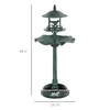 Outsunny 3-in-1 Garden Bird Bath Bowl Pedestal with Bird Feeder,