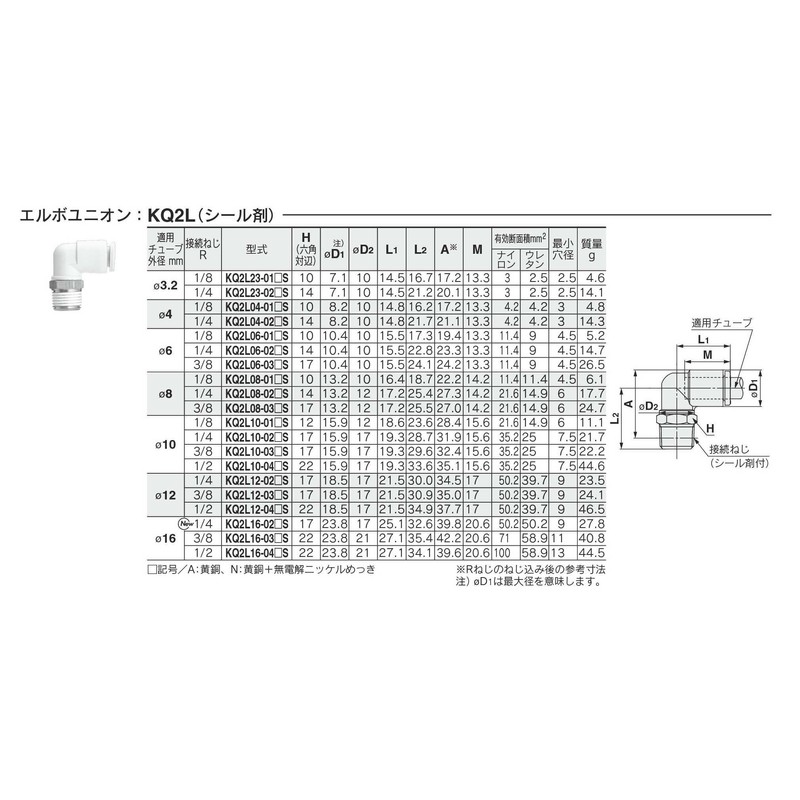 SMC KQ2L06-01AS Elbow Union, Pack of 1