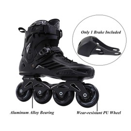LIKU Fitness Professional Inline Skates Women Men Adult Youth Black (Men 6,Women 7)