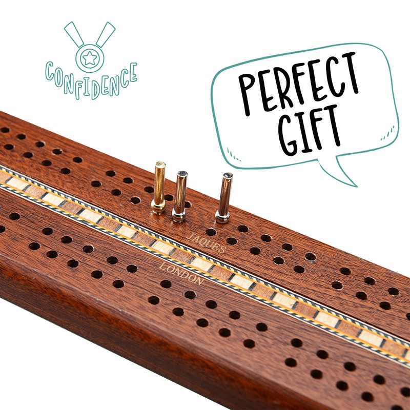Jaques of London Cribbage Board | Luxury Mahogany Cribbage Board