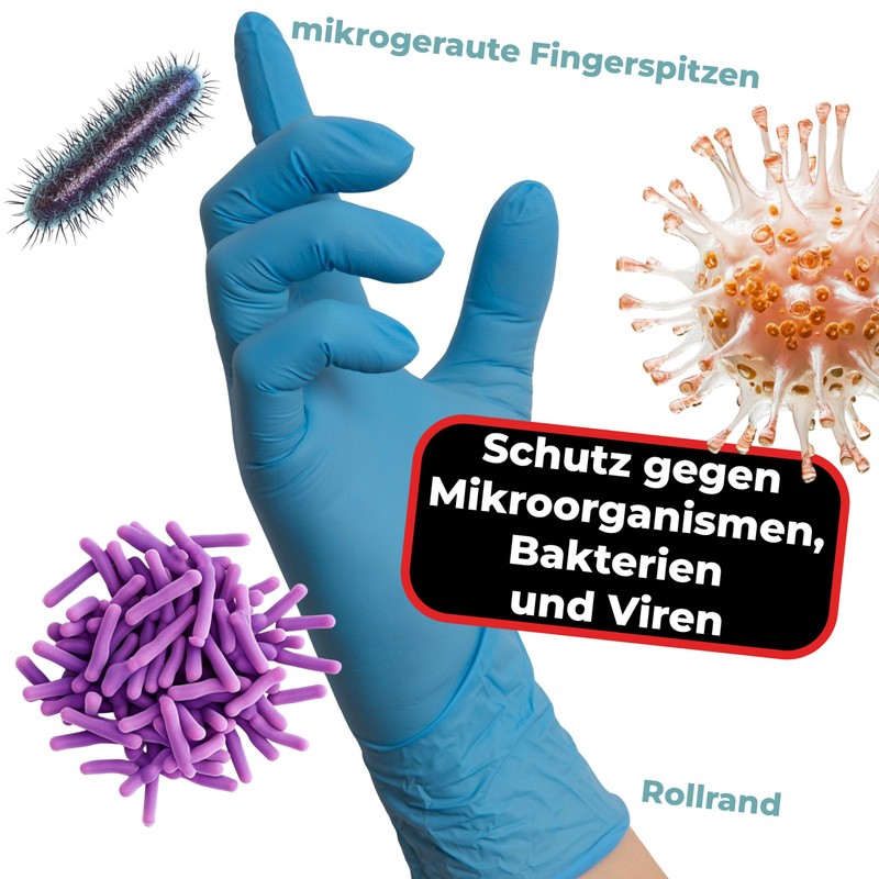 Nitras 8311 Blue Wave Non-Sterile, Medical, Food-Safe Nitrile Disposable Gloves,