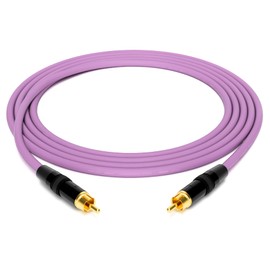 enoaudio Mogami 2534 Quad Professional Studio Cable | Neutrik Gold RCA RCA | HiFi, Purple, 1.0 m
