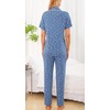 Women Pajamas Set Soft Sleepwear Pjs Short Sleeve Button Down