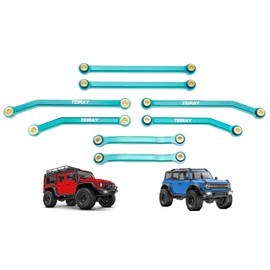 TEIRAY Trx4m Upgrades High Trail Links Clearance Chassis CNC Aluminum Set for Traxxas TRX4M 1/18 Upgrade Parts (Green)