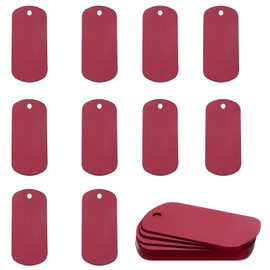 MECCANIXITY 24 Pack Rectangle Aluminum Blank Tags 50 x 20 x 1mm Engraving Stamping Blanks Metal Blanks Label for DIY Jewelry Stamping Tools, Red