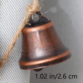 MrMrKura Vintage Jingle Bells Hanging String, 9 Antique Red Copper Bells Decorative Hanging Bells Wind Chimes Bell Decoration Gifts for Home Garden Decor Crafts (53 inches Long)