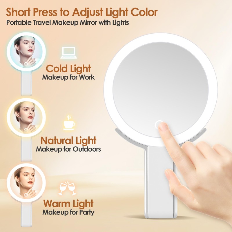 MIYADIVA Magnifying Mirror with Light, Double Sided 30X/1X Lighted Travel