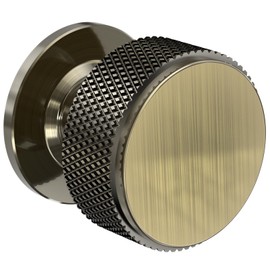 Chibery 10 Pack Brushed Antique Brass Kitchen Cabinet Knobs, Knurled Round Dresser Drawer Handles, 32mm Vintage Cupboard Handles Pulls, Retro Door Knobs, Cabinet Hardware for Wardrobe, Closet