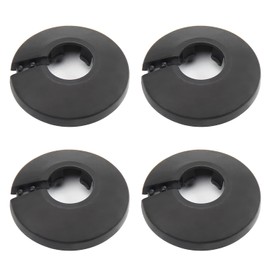 Yinpecly 4Pcs Fit 1/2 inch Outer Diameter Flange Water Pipe Cover Decoration, 16mm(5/8") Black PP Plastic Pipe Cover Radiator, Snap-On Escutcheon Collar for Kitchen Valve, Sink Toilet Inflow Pipes